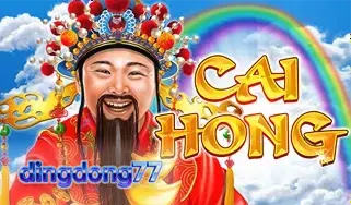 Tampilan visual permainan slot Cai Hong dengan tema pelangi yang cerah
